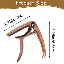 Guitar Capo for Acoustic & Electric Guitars, Musical Instrument Accessories Guitar Parts With Quick Release And Peg Puller In Bronze, Clip-On Tuner