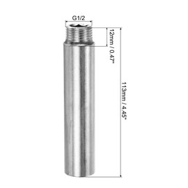 PATIKIL Shower Head Extension Arm, 201 Stainless Steel G1/2 Male to Female Thread 113mm Length Pipe Fitting Shower Head Extender