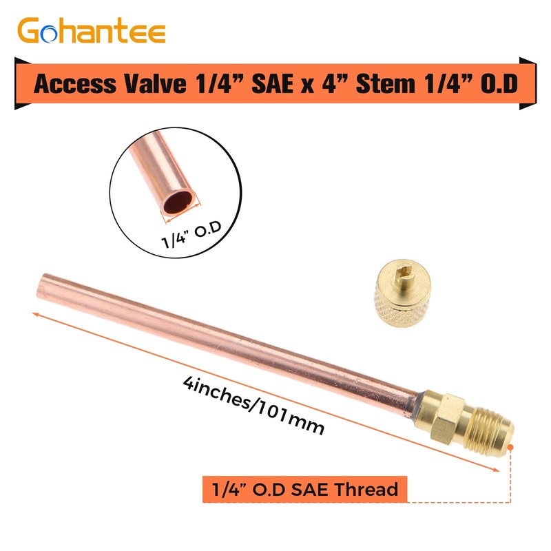 10PCS Access/Service Valve 1/4'' SAE x 1/4'' OD x 4''