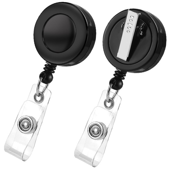 2 Pack Badge Reels Retractable with Swivel Alligator Clip Retractable