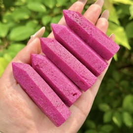New Arrival Natural UV Reactive Obelisk High Quality Ruby Crystal Tower for Home DecorColor: Ruby Crystal Tower, Size: 8-9cm