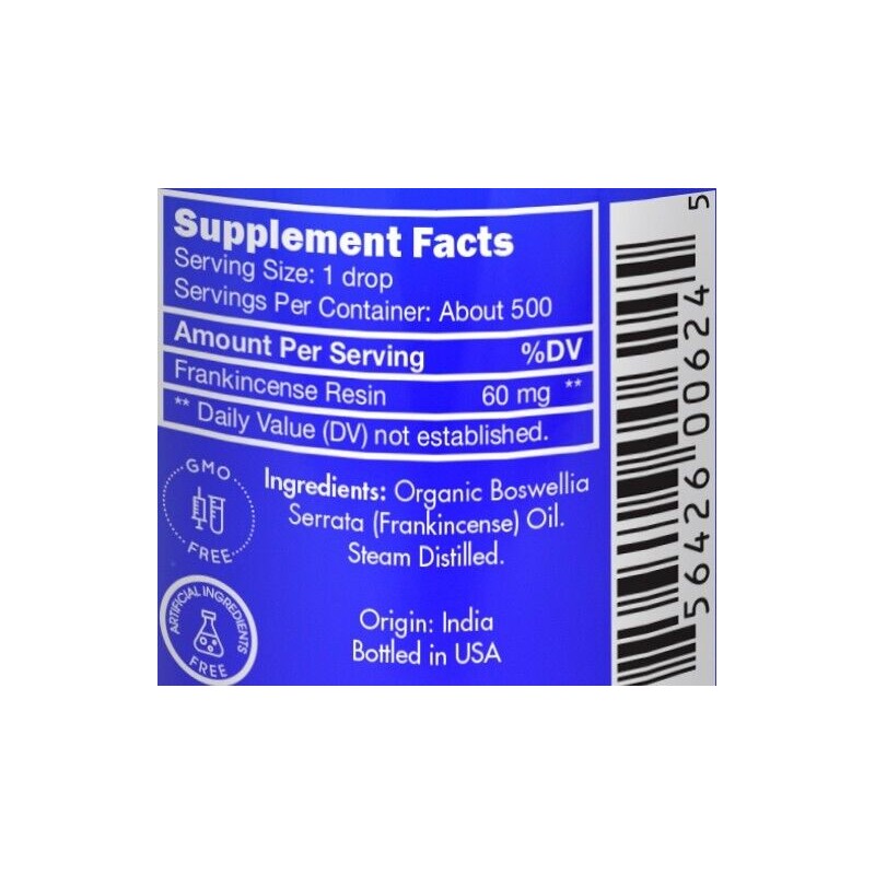 Zongle USDA Certified Organic Frankincense Essential Oil, Safe To Ingest,