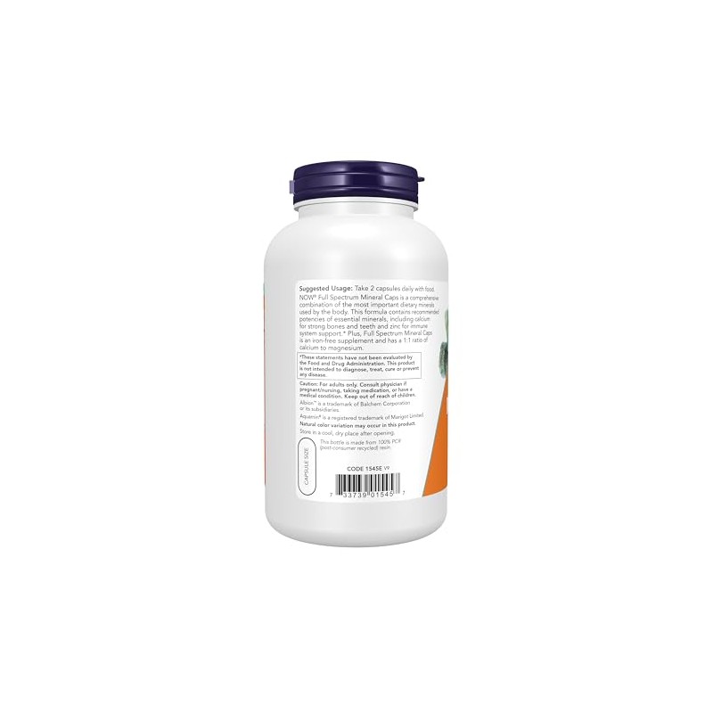NOW Full Spectrum Mineral Caps, 240 Veg Capsules