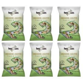 Two Hues Ginger Mints Sweet 100g | Pack of 6 | Fresh & FIRY | Vegan | Gluten Free | Palm Oil Free | No Artificial Preservatives | Individually Wrapped.