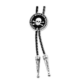 Widow's Son Round Masonic Bolo Tie - [Black & Silver]