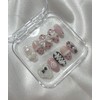 Chic Blackpink Dot Handmade Nail Tips - Long Ballerina /