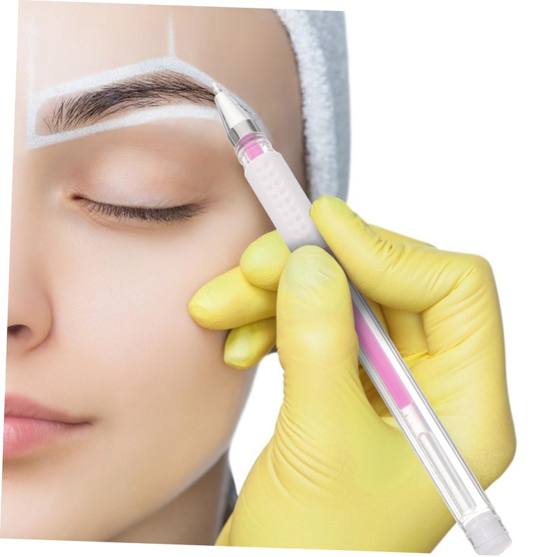 TEHAUX 2 Sets Eyebrow Pen Plastic Pen Tattooing Mapping Tool