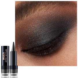 Black Eye shadow & Eyeliner Stick 2-in-1, Cream Eyeshadow Pencil + Gel Eyeliner | Waterproof, Smudge-Proof Eye Makeup Crayon for woman, Face & Lip | Twist-Up Eye Shadow Pen (charcoal night)