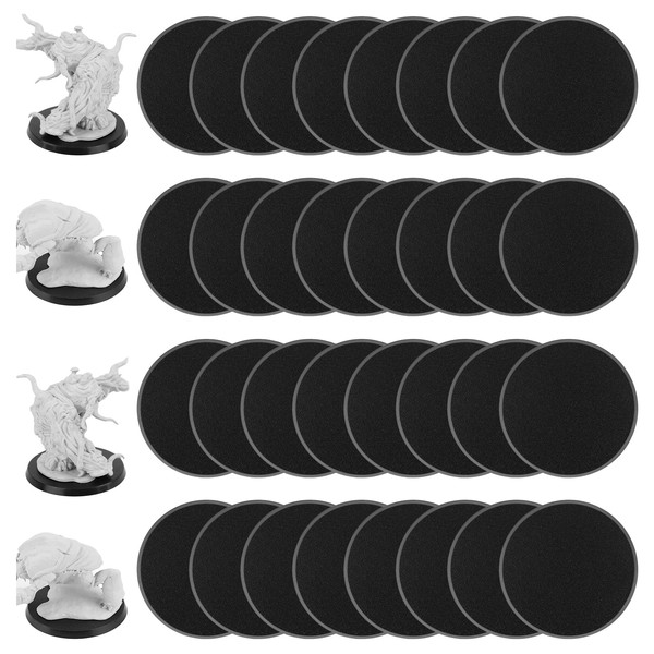 DisplayMore 32Pcs 60mm/2.36inch Plastic Model Miniature Bases,4mm/0.16 Thick Circular War