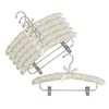 Only Hangers Ivory Satin Padded Hangers w/Chrome Hook & Clips - Pack of (6)