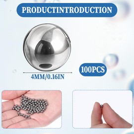 ZEYIYER 100 PCS Paint Mixing Balls, Metal Balls Stainless Steel Ball Bearings for Model Mixing and Stirring of Paint or Nail Polish Agitator (0.16"/4mm)