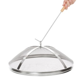 Fire Pit Spark Cover Compatible with Solo Stove Bonfire Size Fire Pit, Easy to Lift Stainless Steel Fire Pit Spark Screen Accessories (Stainless Steel Spark Screen)