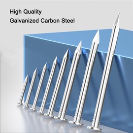 100PCS Galvanized Steel Hardware Nails Storage Box, 2-3/4Inch Flat Head Nails for Hanging Pictures and Woodworking, Picture Hanging Nails, Long Nails, Wall Nails, Wood Nails, Finishing Nails