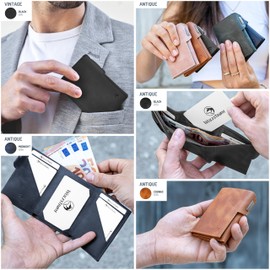 Wolfstrøm Slim Wallet 'Svente', 11 Cards Mini Wallet Men's Small with Coin Compartment, RFID Blocker, Women's and Men's Wallet Small, Credit Card Holder Wallet Men Small, Minimalist