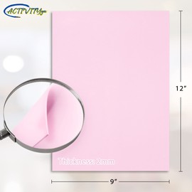 Pink EVA Foam Sheets, 9 x 12 Inch, 2mm Thick Handicraft Foam Paper for Arts and Crafts, by ACTIVITYya - 10 Sheets