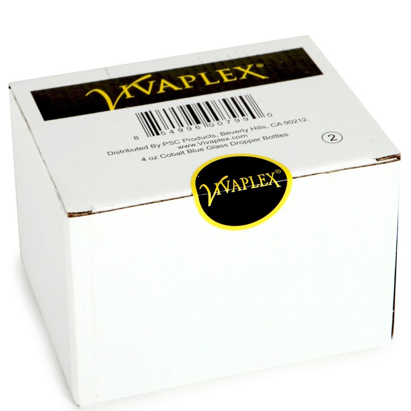 Vivaplex, Cobalt Blue, 4 oz Glass Bottles, with Glass Eye