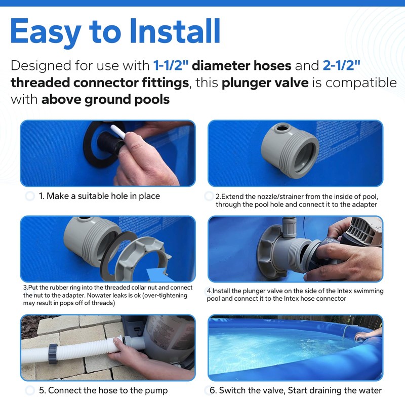 12355 Large Inlet Air Nozzle & Pool Plunger Valve with