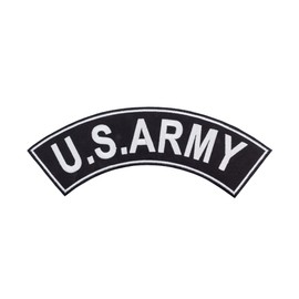 DealzCT U.S Army White on Black Iron On Sew On Top Rocker Large Back Patch for Jacket Vest