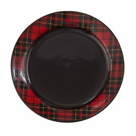 Park Designs Sportsman Plaid Ceramic Dinnerware Red Black Plate Bowl Mug Park - Salad Plate