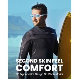 OutdoorMaster Swim Mask - Wide View Swimming Mask & Goggles Anti-Fog Waterproof, Green Frame Mirror Len