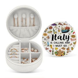 Italy Travel Jewelry Box – Elegant Portable Organizer for Women Travelers, Perfect Gift for Rings, Necklaces & Earrings