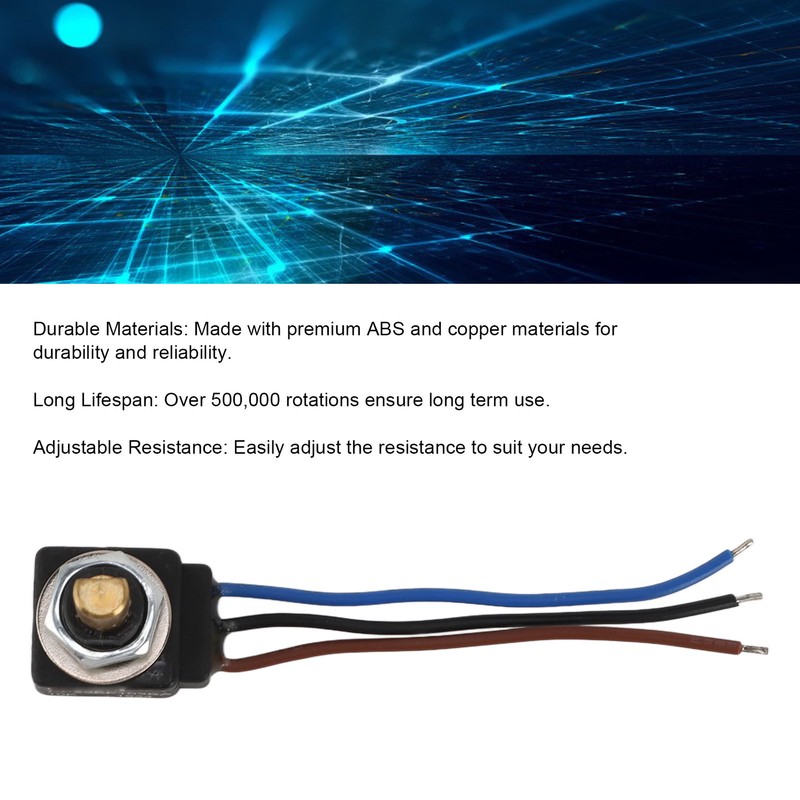 Rotary Potentiometer with Connector Wire 10K Ohm Linear Taper Adjustable
