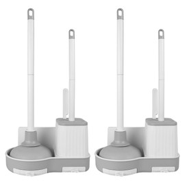 Silkyhose 2Pack Toilet Brush & Plunger Set with Crevice Brush
