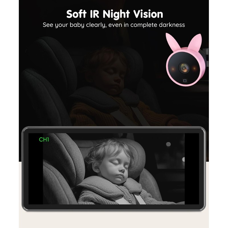 Babyvue BV3PRO 7.2" 1080P HD Dual Camera Car Baby Monitor