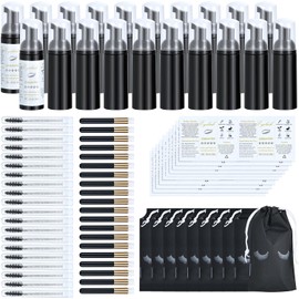 Juego de 100 cepillos para botellas de champú de pestañas, botellas de champú de pestañas vacías, etiquetas adhesivas para champú de pestañas, tubos de varitas de rímel, cepillo para pestañas,