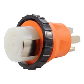 AC WORKS - Adaptador desmontable de 50 Amp RV Marine, 14-50P 50A enchufe de hoja recta-compacto, Anaranjado