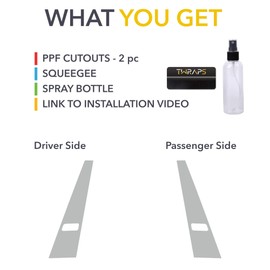 B Pillars PPF for Lucid Air, with Camera Cutout - Custom Fit Anti Scratch Paint Protection Film Cover, Clear Self Healing Shield Guard, Complete with Install Kit, Pure GT Touring Accessories