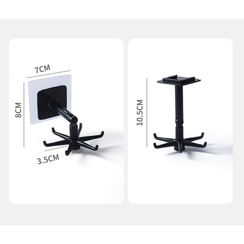 VIVLLEN 4Pcs 360° Rotating Folding Hook,Kitchen Nail-Free Rotating Shelf,Rotating Shelf