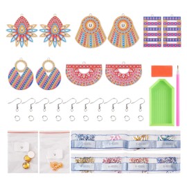 Spritewelry 5 Pairs Diamond Painting Earrings Making Kit 5D Hand Mosaic Diamond Art Earring Kit Boho Vintage Dangle Drop Earrings for Women Bohemia Jewelry Making Craft