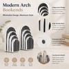 Modern Striped Arch Bookends Set of 2 Resin Black White