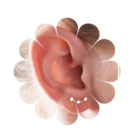 Yheakne Boho Star Stud Earrings Gold Star Crawler Earrings Cluster Star Stud Earrings Vintage Festival Earrings Jewellery for Women and Girls (Gold), Silver