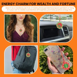 Feng Shui Yin Yang Necklace Pendant, Ancient Chinese Talisman with Bagua Symbol & Eight Immortals Charms for Wealth Fortune, Adjustable Energy Protection Amulet for Neck Car Use or Other Scenes