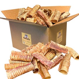 Woofley's Beef Trachea - (6 Inch 100 Pack) - Trachea Treats for Dogs - Natural Source of Glucosamine and Chondrotin for Joint Health - 100% Natural Beef Windpipe for Dogs