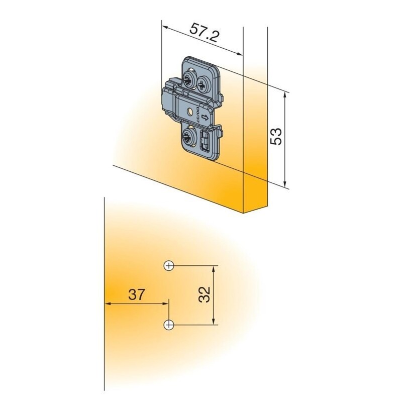 Titus T-Type 0mm Cam Adjustable Mounting Plate, Nickel, Euro Screw,