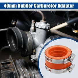 ACROPIX 40mm ID Rubber Orange Motorcycle Carburetor Adapter Inlet Intake Pipe Manifold Adapter Boot Sleeve Interface (Pack of 2 Clamps)