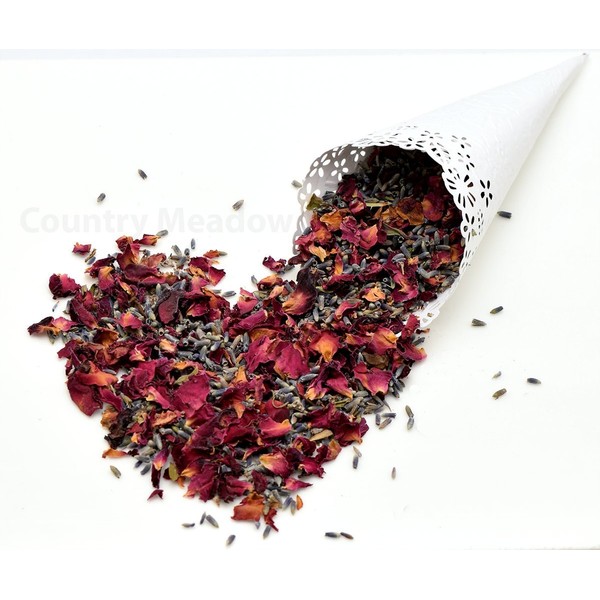 Country Meadow Flower Wedding Confetti: Lavender and Rose Petals ~