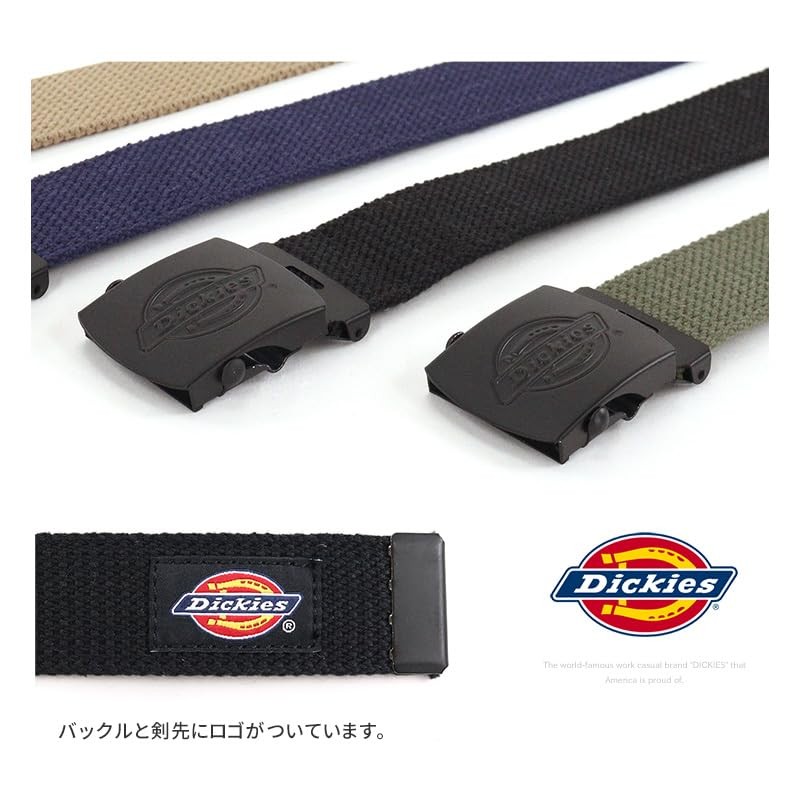 Dickies Gacha Belt, 1.3 inches (32 mm) Wide, Double Logo,