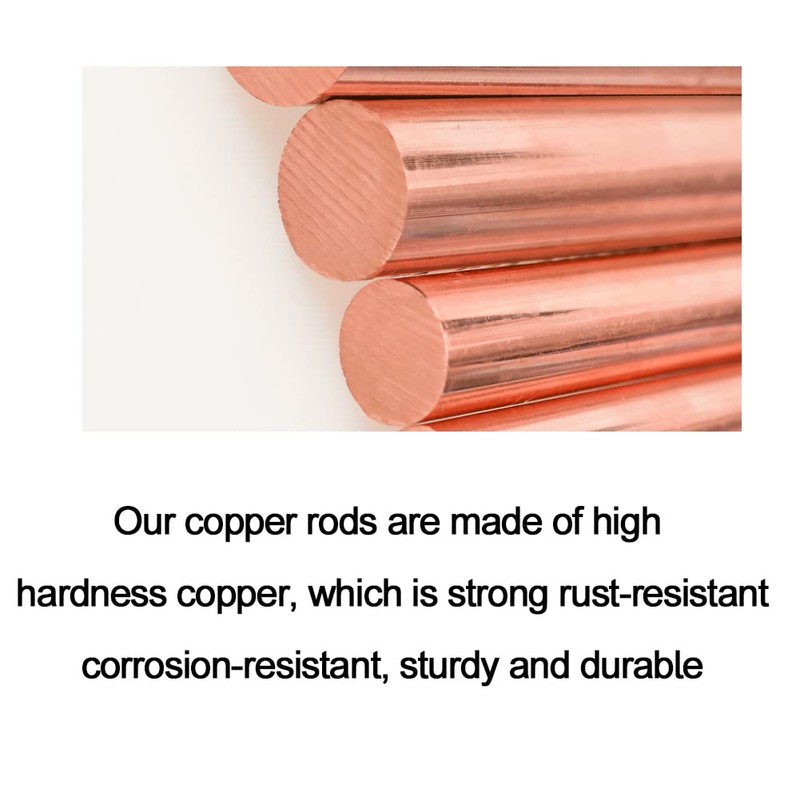 Eoiips 3/4” Pure Copper Round Rod, 3/4” Diameter, 9.84" in
