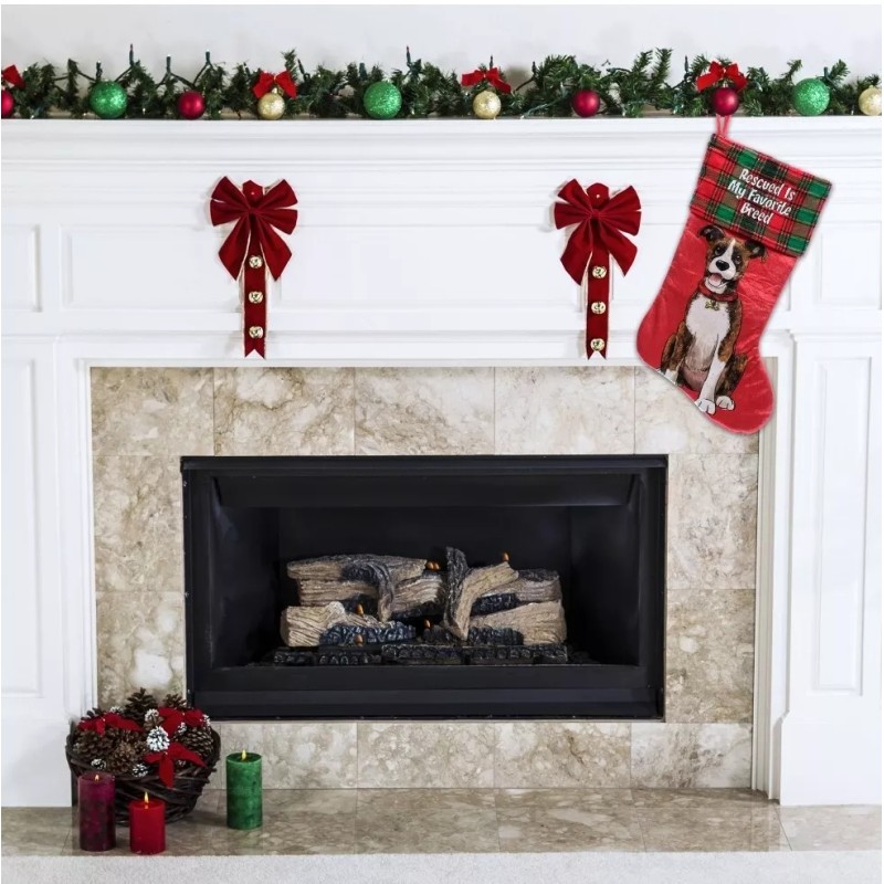 ASPCA Mix Breed Dog Velour Red Plaid "Rescue Is My