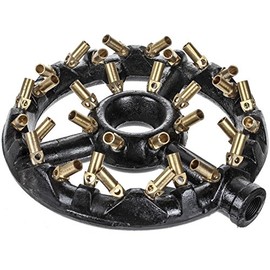 DuraSteel Propane Gas Jet Burner For Chinese Wok Range, Grilling, Stir Fry - Cast Iron Body Round Nozzle Jet Burner with 32 Brass Tips - Up 160,000 BTU