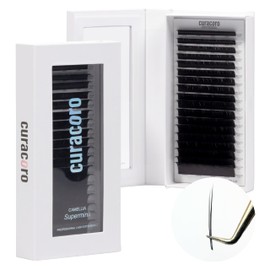 Curacoro Camellia Super Mink Textured Lashes, 0.07mm Thickness, J B C CC LB LC Curl, Pre-Layered Mixed Length Wispy & Spiky Lashes For Anime, Wet Look or Wispy Lash Set, Pro Lash Supplies
