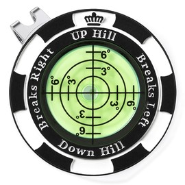 Golf Green Reader, Golf Ball Marker Hat Clip with High Precision Horizontal Bubble, Putting Training Aid Golf Accessories Tool Gift for Men Women (Black)