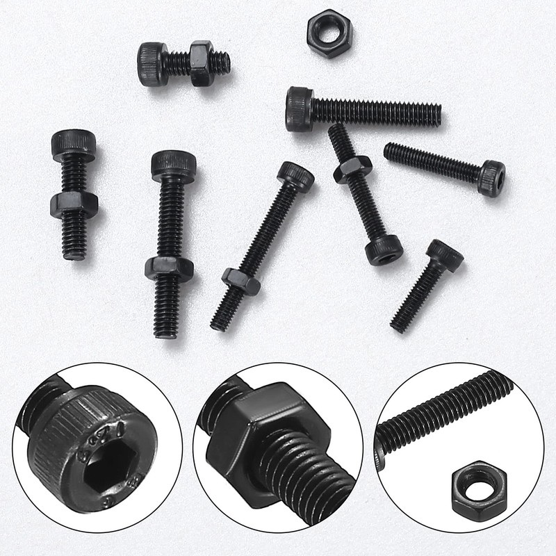 Pack of 400 M3/M4 Hexagon Socket Screw and Nut Kit,