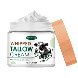 Beef Tallow Skin Care, Tallow Face Cream, Beef Tallow Moisturiser, Whipped Tallow Cream, Beef Tallow Face Cream for Face & Body | Deeply Nourishing, Moisturizing, for All Skin Types (50G/1.76OZ)