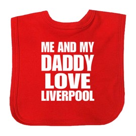 BabyPrem Baby Bib Me and My Daddy Love Liverpool Red