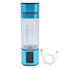Ausla Wasserstoff Wasserflasche, 5V 300ml 5000PPB 2 Modi Wiederaufladbarer Hydrogen Water Bottle, Glas-Wasserstoff Wassergenerator, 5/10Min schnelle Elektrolyse für Reisen, Sport (BLUE)